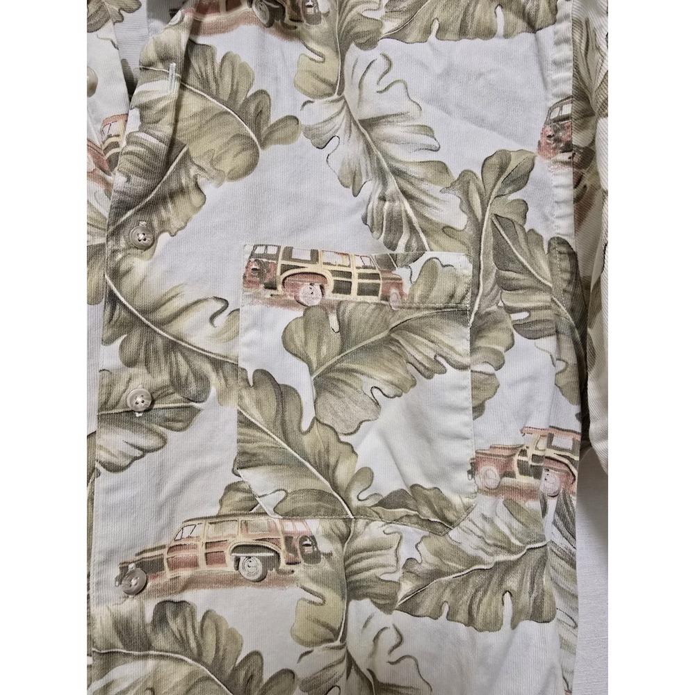Pendleton Hawaiian Camp Shirt Woodie Wagon Banana Leaf Cotton Mens Size Medium - Picture 2 of 6